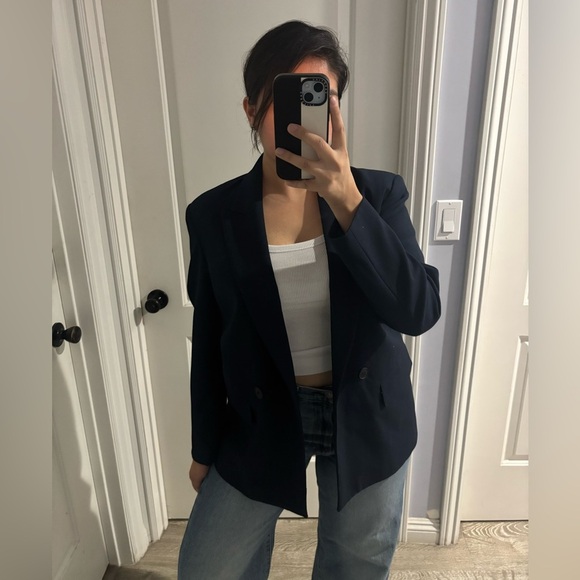 Zara Jackets & Blazers - Zara Navy Oversized Blazer, Size: XS
